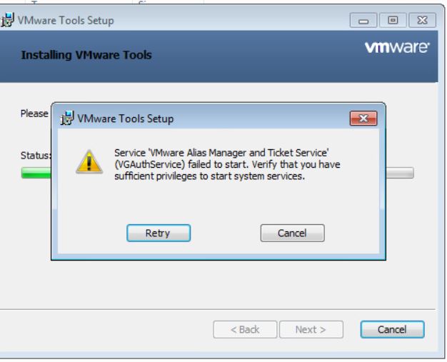 Vmware failed to power on. Error Tools. Verify that you have sufficient Privileges to start System services.